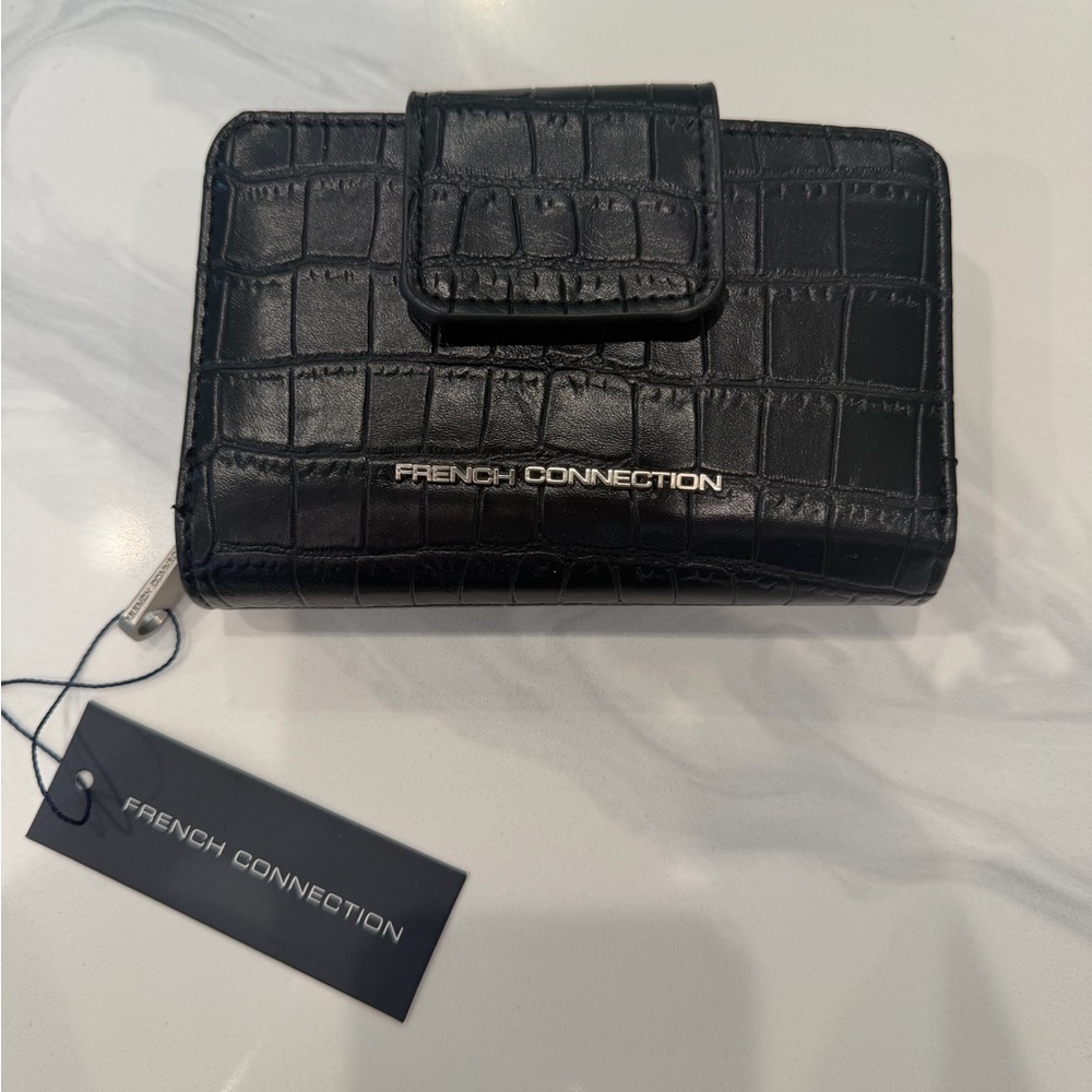 French Connection Black Croc-Pattern Wallet - Picture 2 of 5